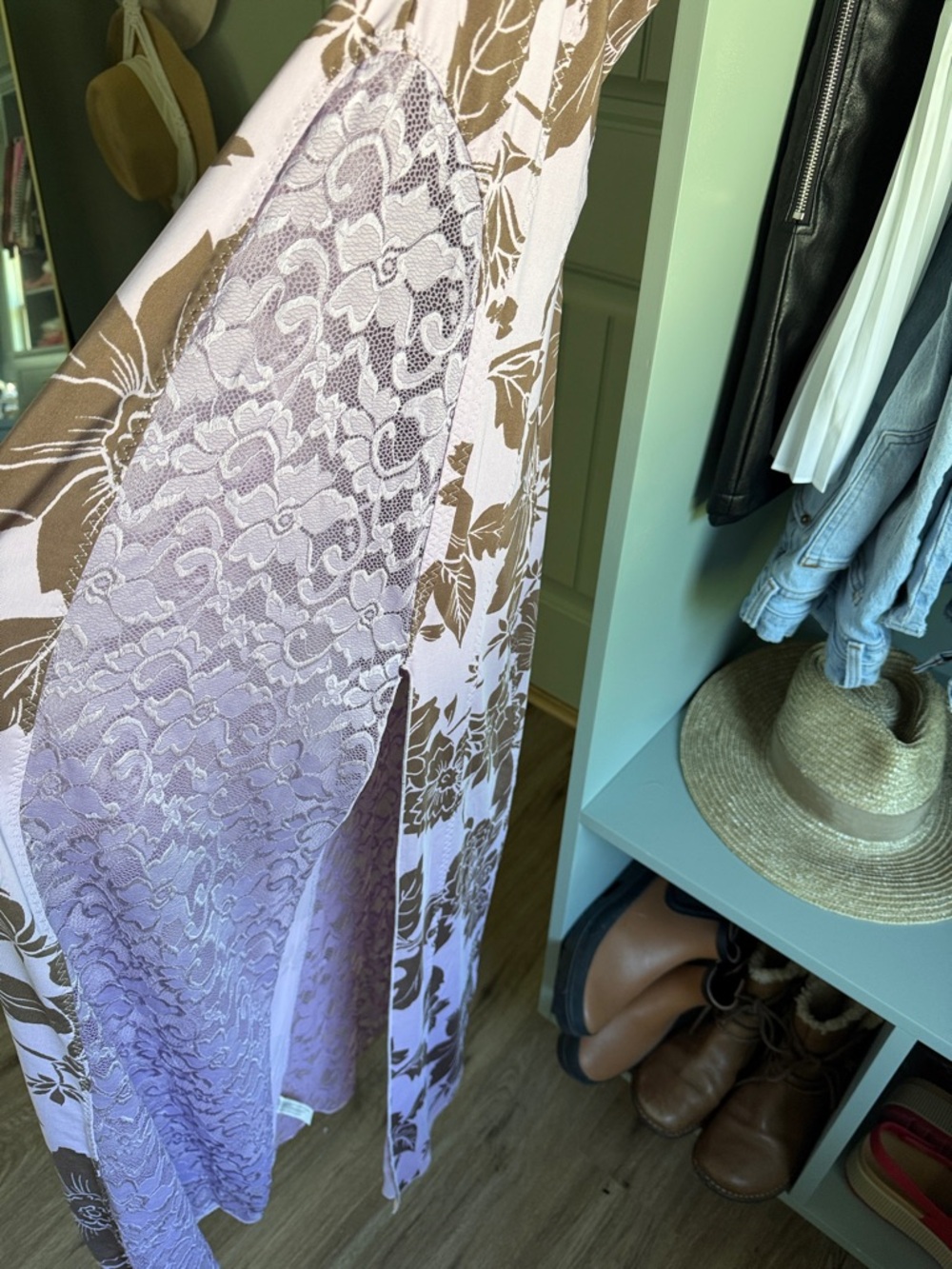 Free People Lilac Lace Floral Slip Dress - Picture 4 of 5